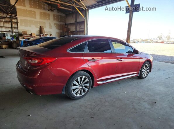 5NPE34AF1GH419821 2016 HYUNDAI SONATA Burgundy Trasero derecho