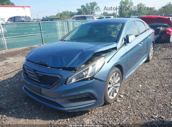 5NPE34AF1HH461620 2017 HYUNDAI SONATA Blue Դիմացի տեսք
