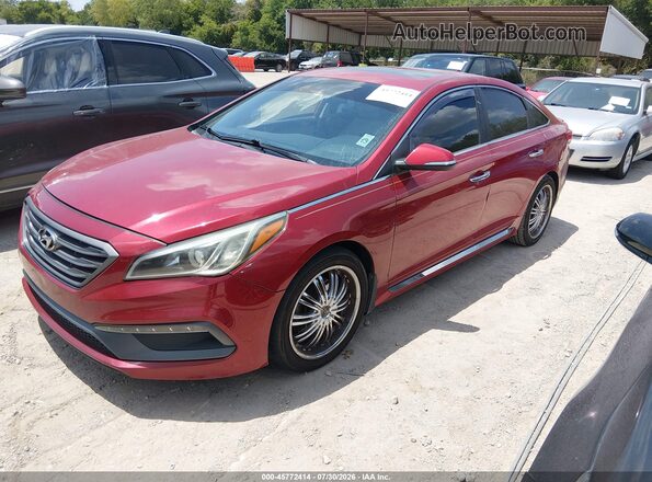 5NPE34AF1HH466963 2017 HYUNDAI SONATA Red Vista tres cuartos delantera izquierda