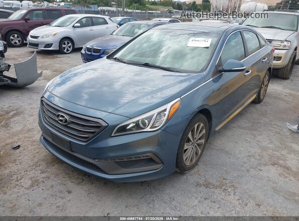5NPE34AF1HH489112 2017 HYUNDAI SONATA Turquoise Front left