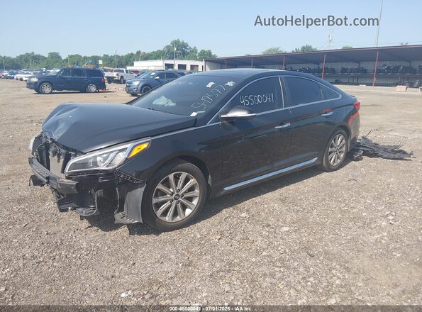 5NPE34AF1HH549597 2017 HYUNDAI SONATA Black წინა მარცხენა ხედი სამი მეოთხედიდან