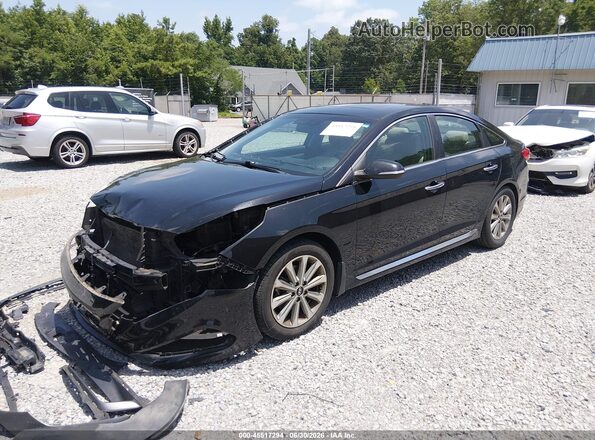 5NPE34AF1HH591929 2017 HYUNDAI SONATA Black Vista tres cuartos delantera izquierda