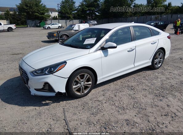 5NPE34AF1JH607732 2018 HYUNDAI SONATA White Առջևի ձախ երեք քառորդ տեսարան