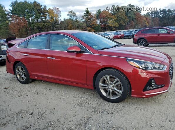 5NPE34AF1JH663685 2018 HYUNDAI SONATA Красный Передняя правая четверть