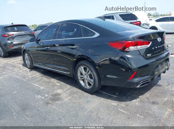 5NPE34AF1JH703750 2018 HYUNDAI SONATA Black Հետևի ձախ