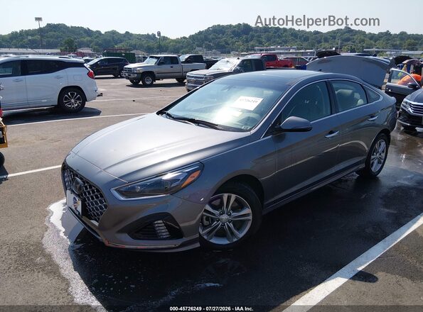 5NPE34AF1JH724386 2018 HYUNDAI SONATA Gray Vista tres cuartos delantera izquierda