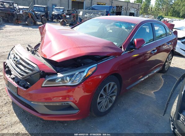 5NPE34AF2GH276149 2016 HYUNDAI SONATA Красный Передняя левая четверть