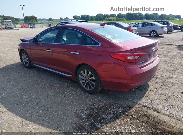 5NPE34AF2GH302748 2016 HYUNDAI SONATA Red Trasero izquierdo