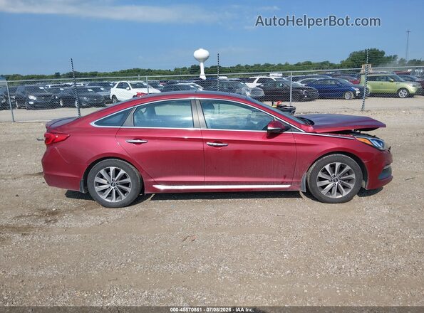 5NPE34AF2GH302748 2016 HYUNDAI SONATA Red Vista interior trasera