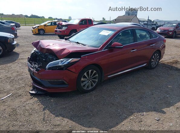 5NPE34AF2GH302748 2016 HYUNDAI SONATA Red Vista tres cuartos delantera izquierda