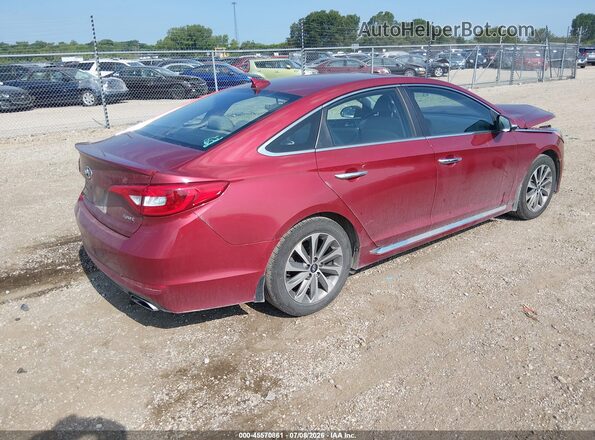 5NPE34AF2GH302748 2016 HYUNDAI SONATA Red Trasero derecho