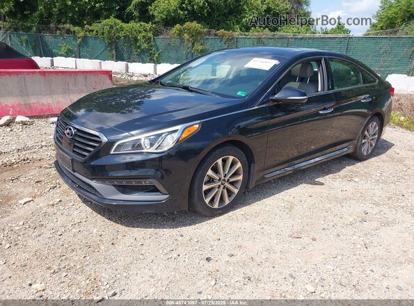 5NPE34AF2GH340092 2016 HYUNDAI SONATA Black Передня ліва чверть