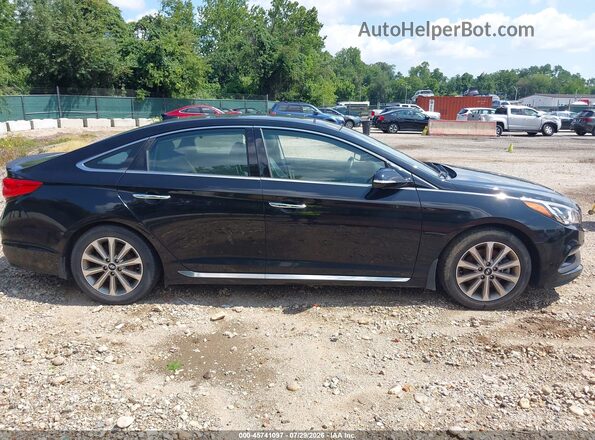 5NPE34AF2GH340092 2016 HYUNDAI SONATA Black Вид задньої частини салону
