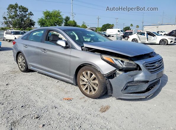 5NPE34AF2HH445913 2017 HYUNDAI SONATA Gray Delantero derecho