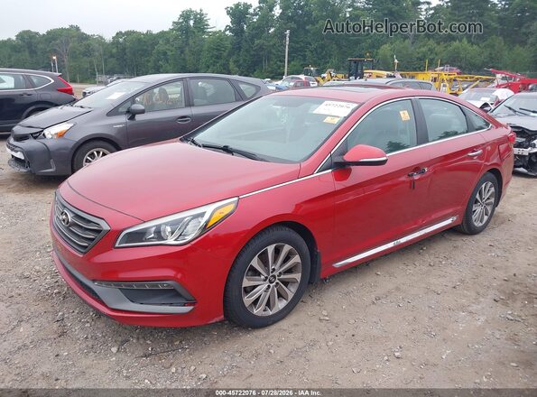 5NPE34AF2HH468446 2017 HYUNDAI SONATA Red Vista tres cuartos delantera izquierda