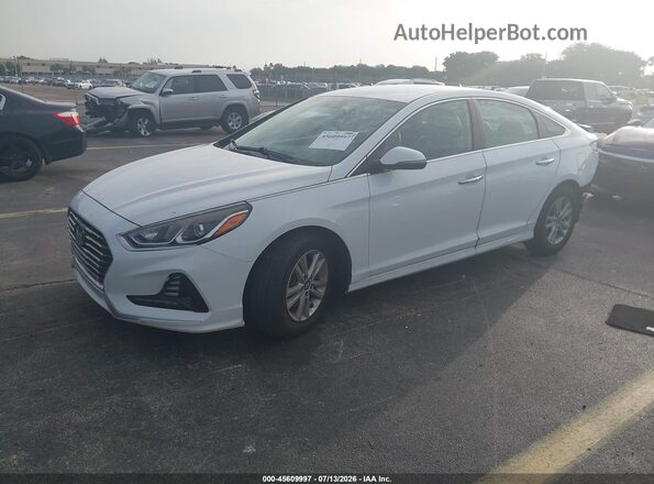 5NPE34AF2JH637743 2018 HYUNDAI SONATA Белый Передняя левая четверть