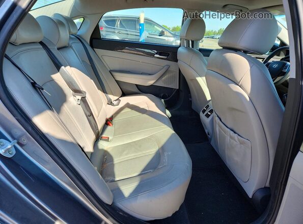 5NPE34AF2KH757186 2019 HYUNDAI SONATA Gray Rear seats view