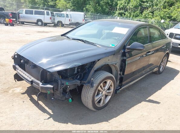 5NPE34AF2KH759486 2019 HYUNDAI SONATA Black Передня ліва чверть
