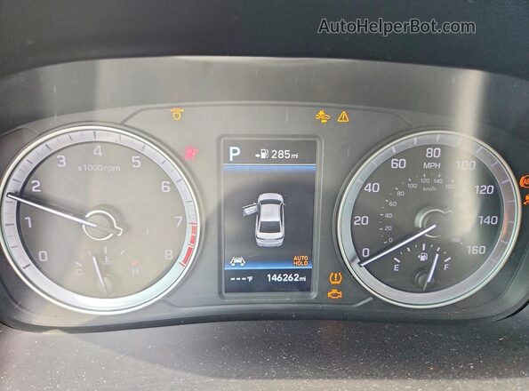 5NPE34AF2KH761173 2019 HYUNDAI SONATA Black ხელსაწყოთა პანელის ხედი