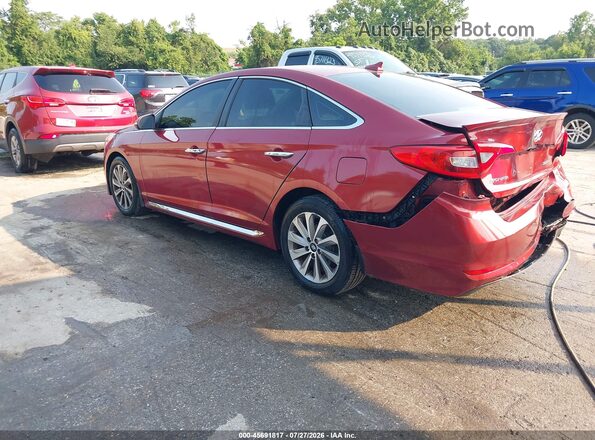 5NPE34AF3GH335399 2016 HYUNDAI SONATA Red Հետևի ձախ