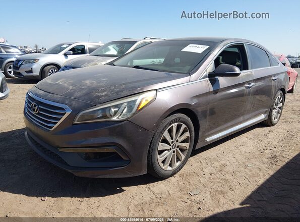 5NPE34AF3GH425281 2016 HYUNDAI SONATA Серый Передняя левая четверть