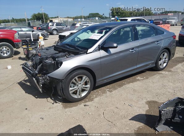 5NPE34AF3JH618585 2018 HYUNDAI SONATA Gray Front left