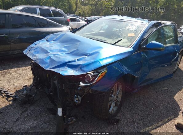 5NPE34AF3JH626881 2018 HYUNDAI SONATA Blue Widok z przodu