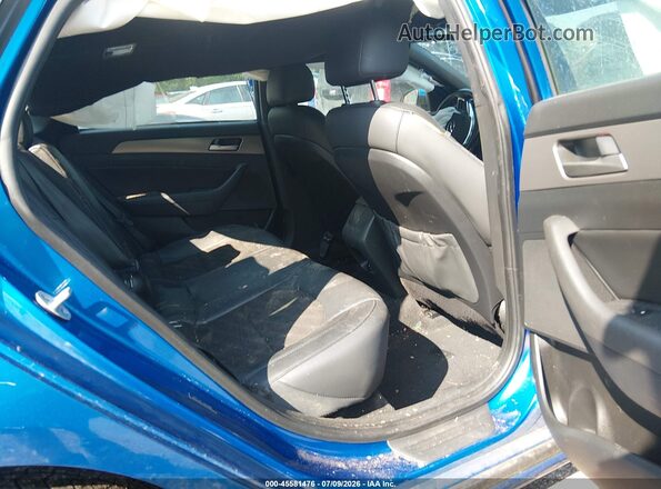 5NPE34AF3JH626881 2018 HYUNDAI SONATA Blue Widok naklejki z numerem VIN