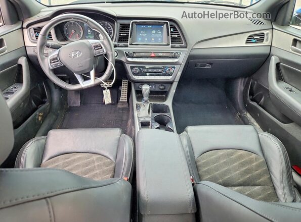 5NPE34AF3JH641638 2018 HYUNDAI SONATA Blue Առջևի վահանակի տեսք
