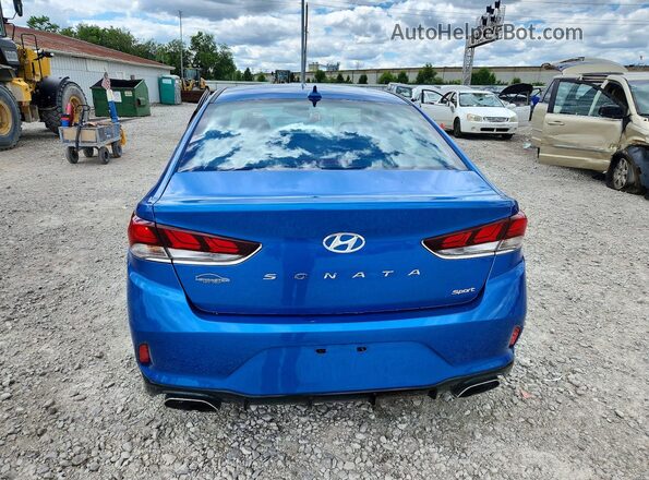 5NPE34AF3JH641638 2018 HYUNDAI SONATA Blue Հետևի տեսք