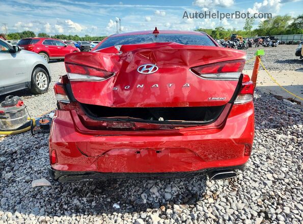 5NPE34AF3JH643003 2018 HYUNDAI SONATA Red უკანა ხედი