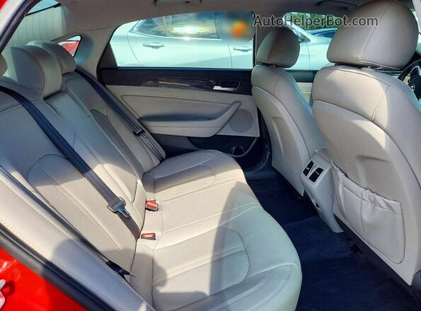 5NPE34AF3JH643003 2018 HYUNDAI SONATA Red უკანა სავარძლების ხედი
