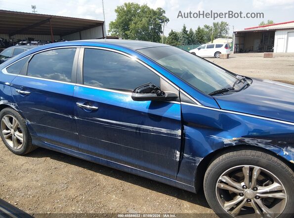 5NPE34AF3JH645236 2018 HYUNDAI SONATA Blue Սալոնի հետևի տեսք