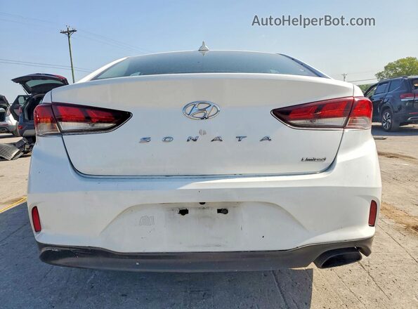 5NPE34AF3JH702342 2018 HYUNDAI SONATA White Вид ззаду