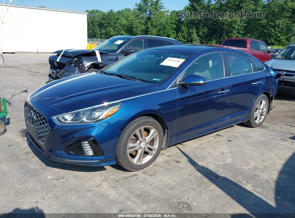 5NPE34AF3JH727970 2018 HYUNDAI SONATA Blue Front left