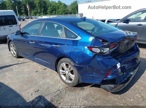 5NPE34AF3JH727970 2018 HYUNDAI SONATA Blue Rear left