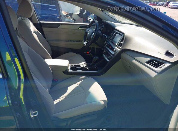 5NPE34AF3JH727970 2018 HYUNDAI SONATA Blue Front interior view