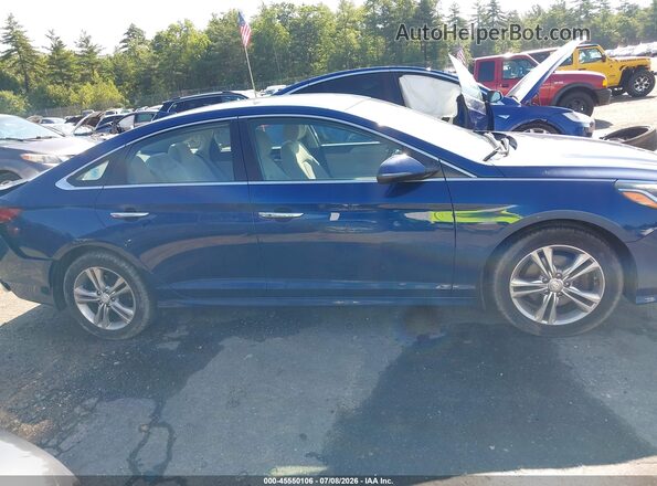 5NPE34AF3JH727970 2018 HYUNDAI SONATA Blue Rear interior view