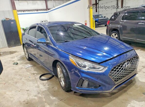 5NPE34AF3KH789256 2019 HYUNDAI SONATA Синий Передняя правая четверть