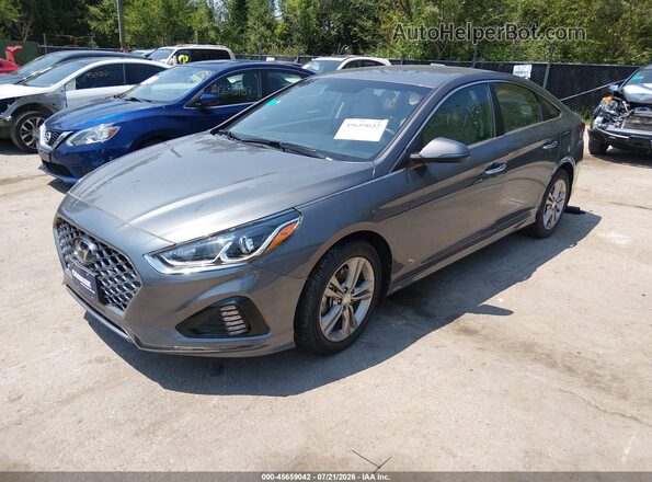 5NPE34AF3KH799186 2019 HYUNDAI SONATA Gray Առջևի ձախ երեք քառորդ տեսարան