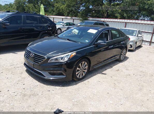 5NPE34AF4GH345777 2016 HYUNDAI SONATA Черный Передняя левая четверть