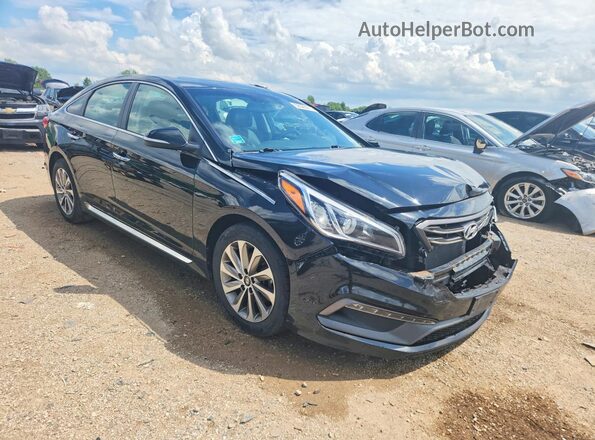 5NPE34AF4GH368492 2016 HYUNDAI SONATA Black Передня права чверть