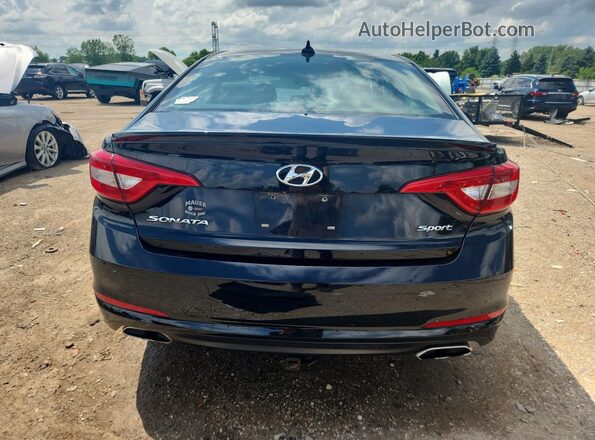 5NPE34AF4GH368492 2016 HYUNDAI SONATA Black Вид ззаду