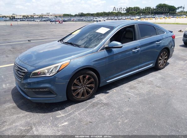 5NPE34AF4GH388967 2016 HYUNDAI SONATA Blue Front left