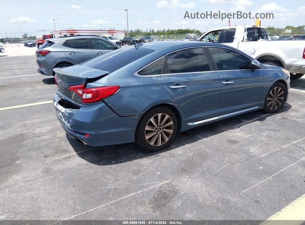 5NPE34AF4GH388967 2016 HYUNDAI SONATA Blue Rear right
