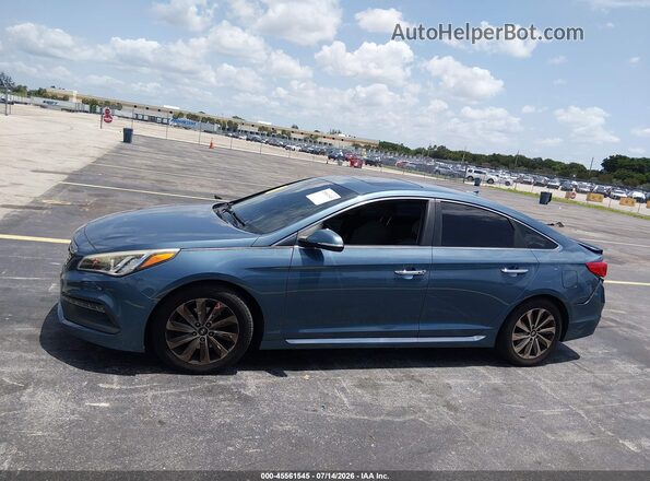 5NPE34AF4GH388967 2016 HYUNDAI SONATA Blue Rear interior view