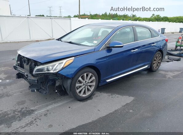 5NPE34AF4GH426634 2016 HYUNDAI SONATA Blue Front left