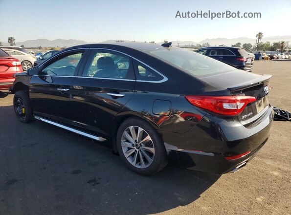 5NPE34AF4HH573182 2017 HYUNDAI SONATA Black Задня ліва чверть
