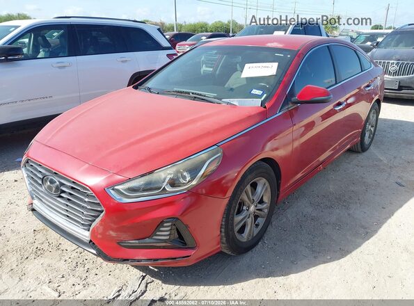 5NPE34AF4JH618434 2018 HYUNDAI SONATA Красный Передняя левая четверть