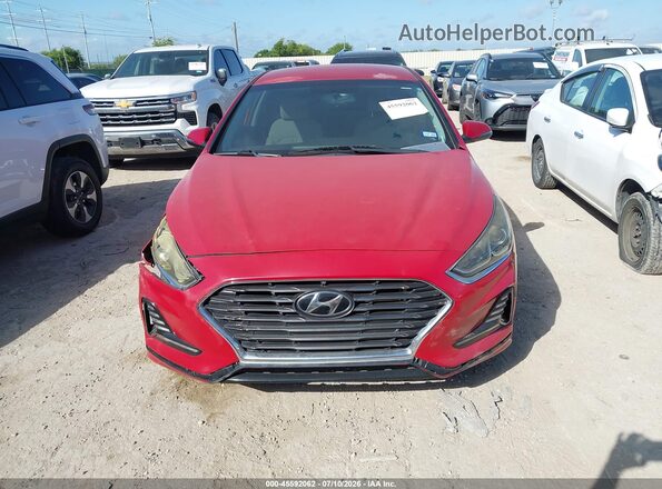 5NPE34AF4JH618434 2018 HYUNDAI SONATA Красный Вид задней части салона